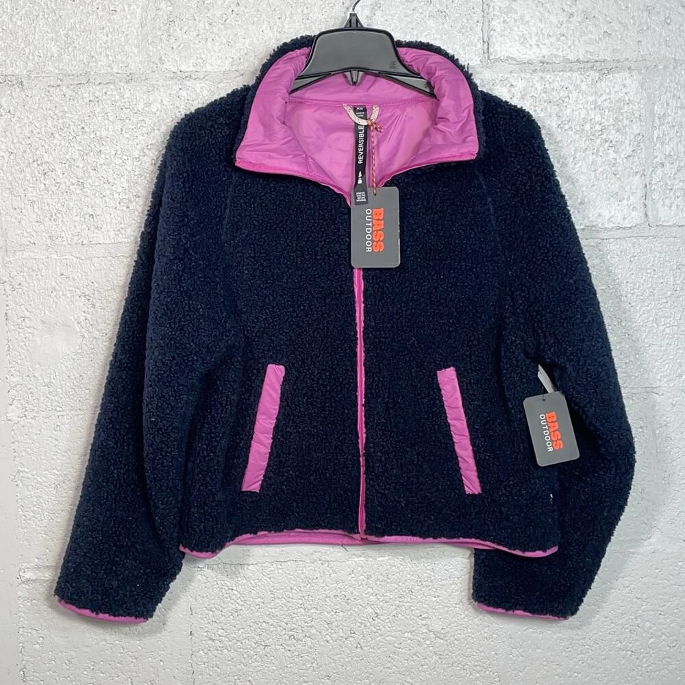 Bass Outdoor Women's Reversible Fleece Zip Jacket - blue/pink XS